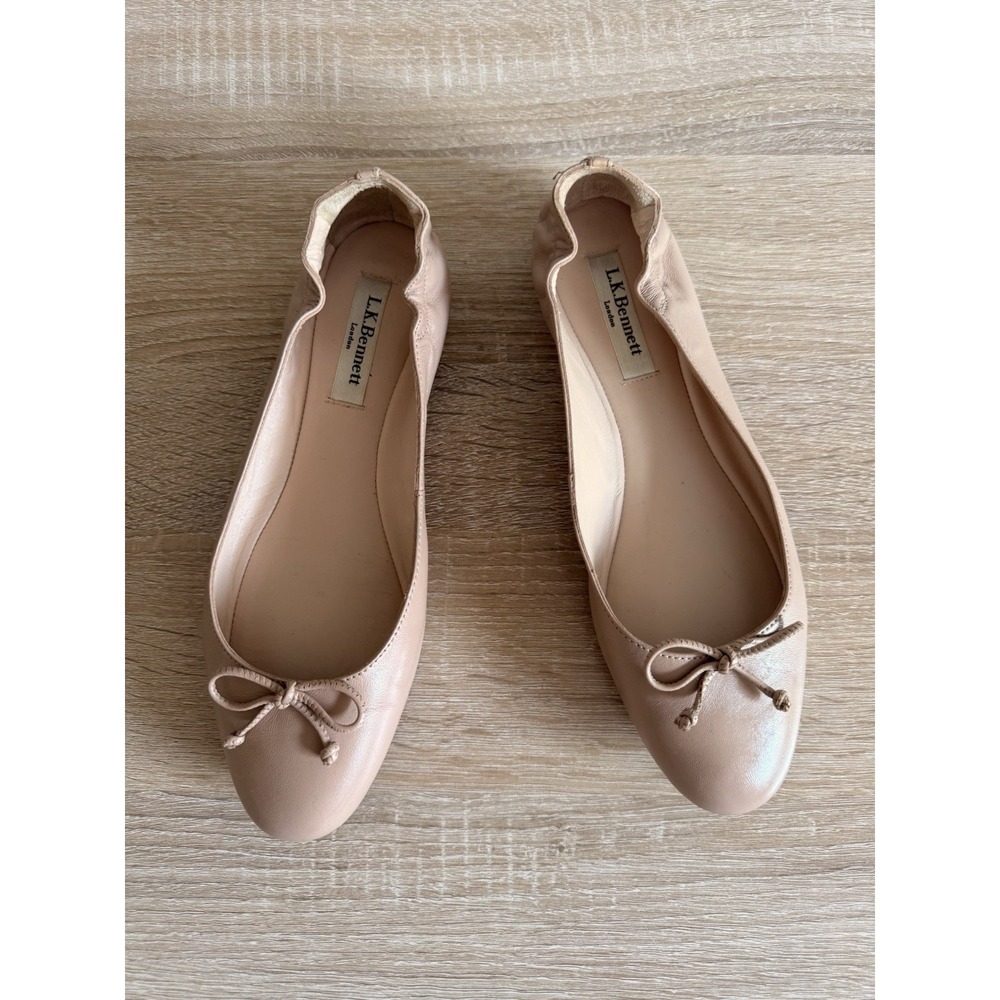 Lk Bennett Thea Ballet Flats Nude Tan Women's Sz 36.5/6.5
